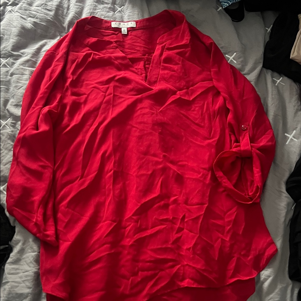 Chaus Vibrant Red Blouse